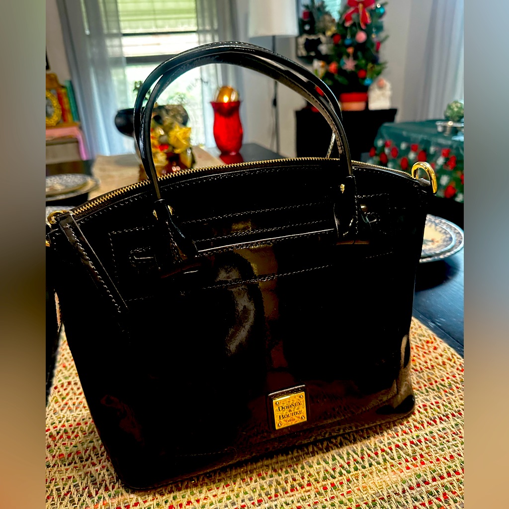 Black Patent Leather Dooney And Burke Shoulder Bag!
